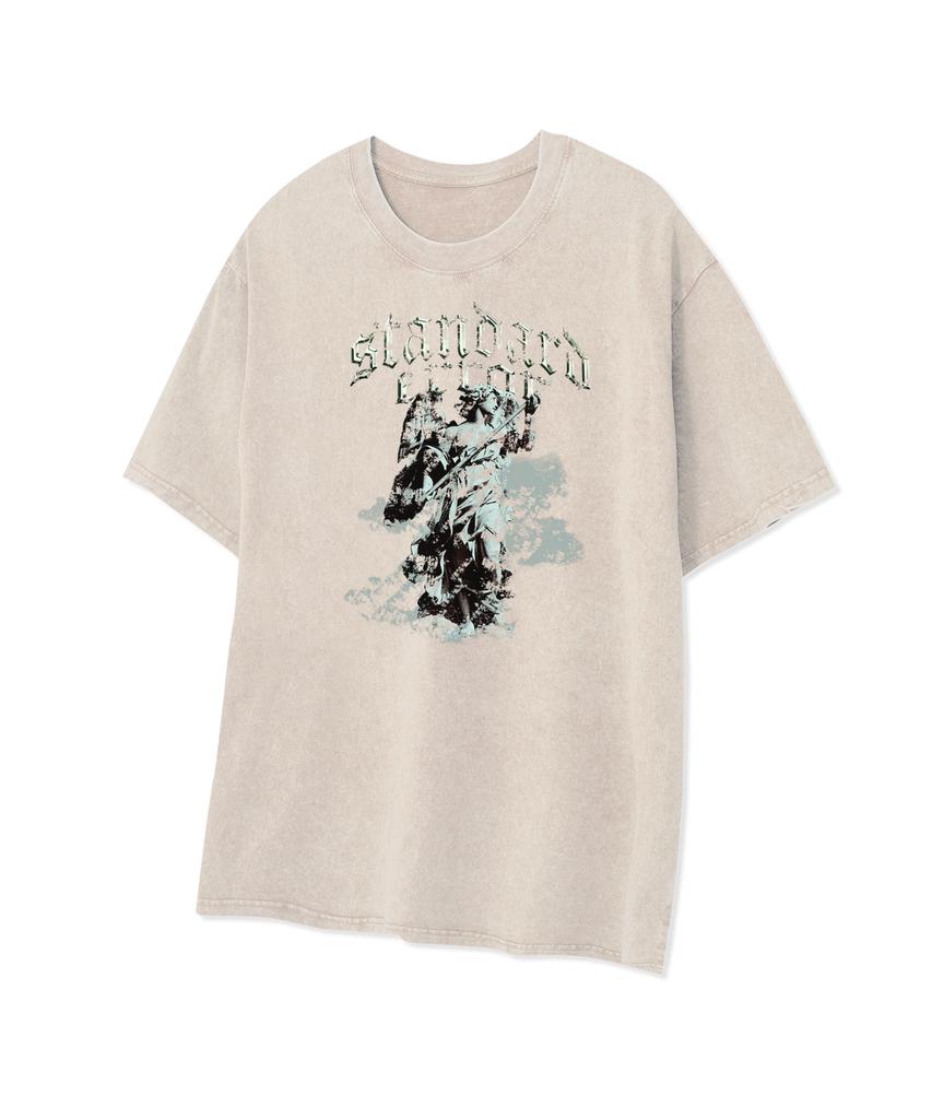 STANDARDERROR 87-Stan325 Heavenly Guard Crack Pigment Short Sleeve T-Shirt (4 Colors)