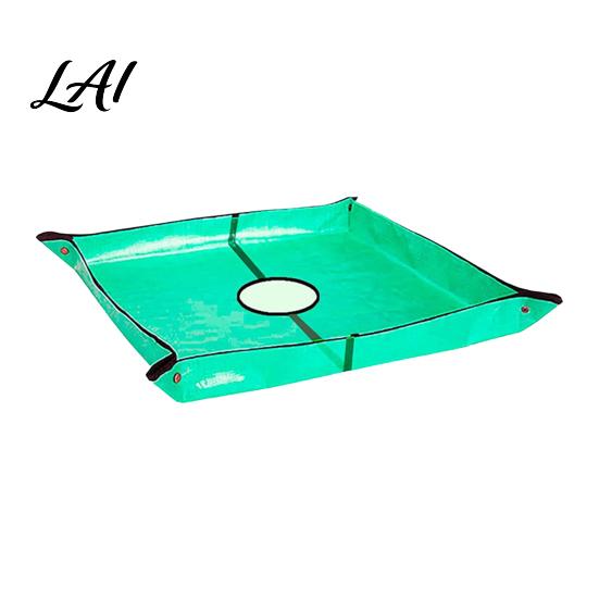 Durable PE Leaf Gathering Mat Landscape Tarp for Trimming Garden Pruning with Hole & 4 Heavy Duty Yard Cleanup Corner Buckles Shrub Trimmings