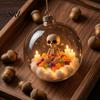 Festive Atmosphere Decoration Halloween Ball Ornament, Light Up Plastic Clear Hanging Spooky Home Decor for Living Room with Cat/Skeleton/Bat