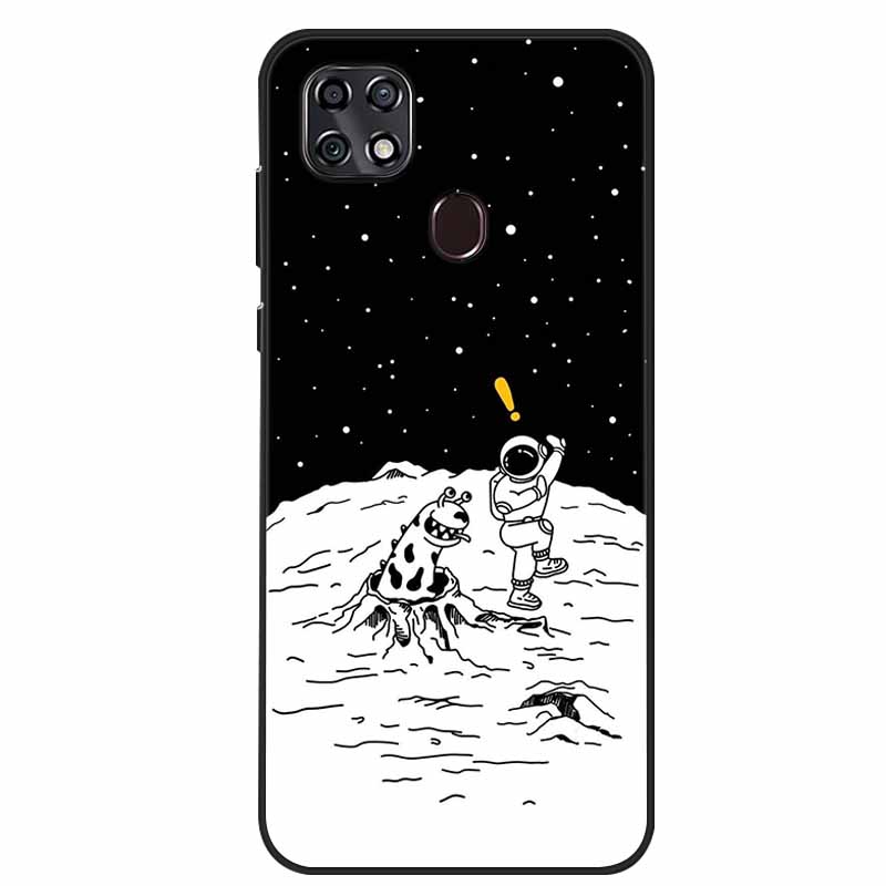 

Для ZTE Blade 20 Smart Чохол-книжка Астронавт ТПУ М яка Силіконова Задня Кришка Чохол для Телефона Для ZTE Blade 10 Smart V1050 Коке Людина в Космосі Funda -ZTE Blade 20 Smart