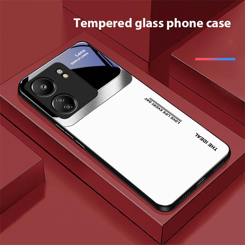 Vetro Temperato Nero con Finestra Grande per Xiaomi Redmi 13C Note13 12 Pro Plus 5G Note 9 13T Pro POCO X6 F5 F6