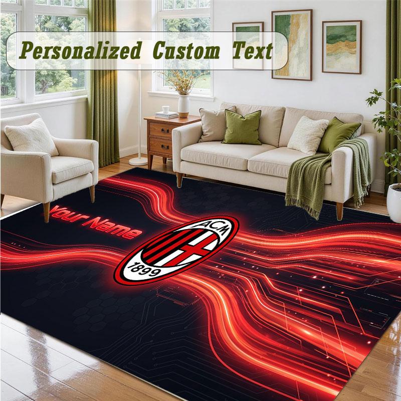 Crystal Velvet Square Rug Custom NameAC Milan Pattern Non Slip Home Floor Decor Rug