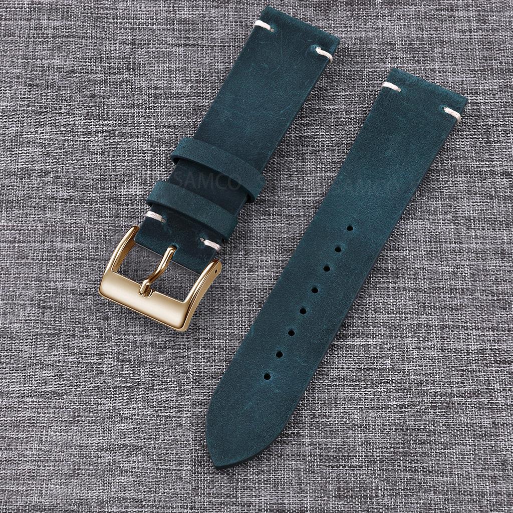 Genuine Leather Watch Bands , Vintage Top Grain Leather Watch Straps 18mm, 19mm, 20mm, 21mm, 22mm, 24mm for Seiko Citizen Orient
