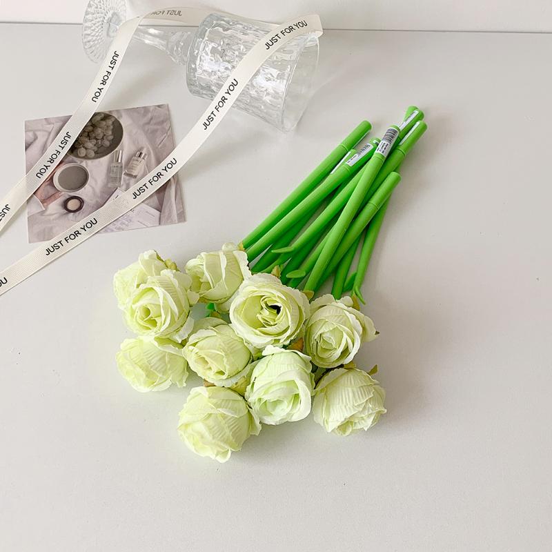 1 Piece Cute Rose Silicone Gel Pen Soft Gel Flower Ballpoint for Journaling Elegant Aesthetic Writing Gift for Teen Girls Student Supply
