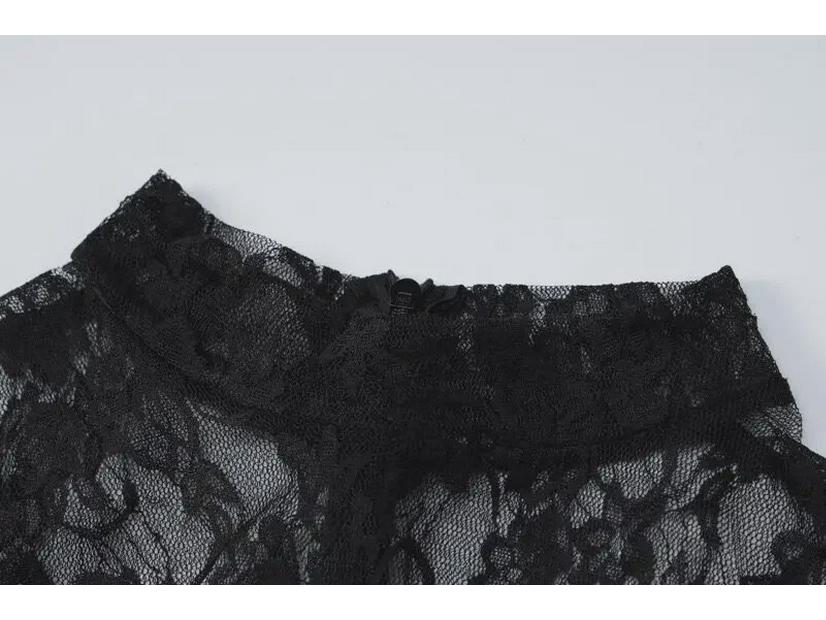 2023 Sexy Lace See-Through Long-Sleeve Jumpsuit for Women - Slim Fit, Popular European & American Fashion