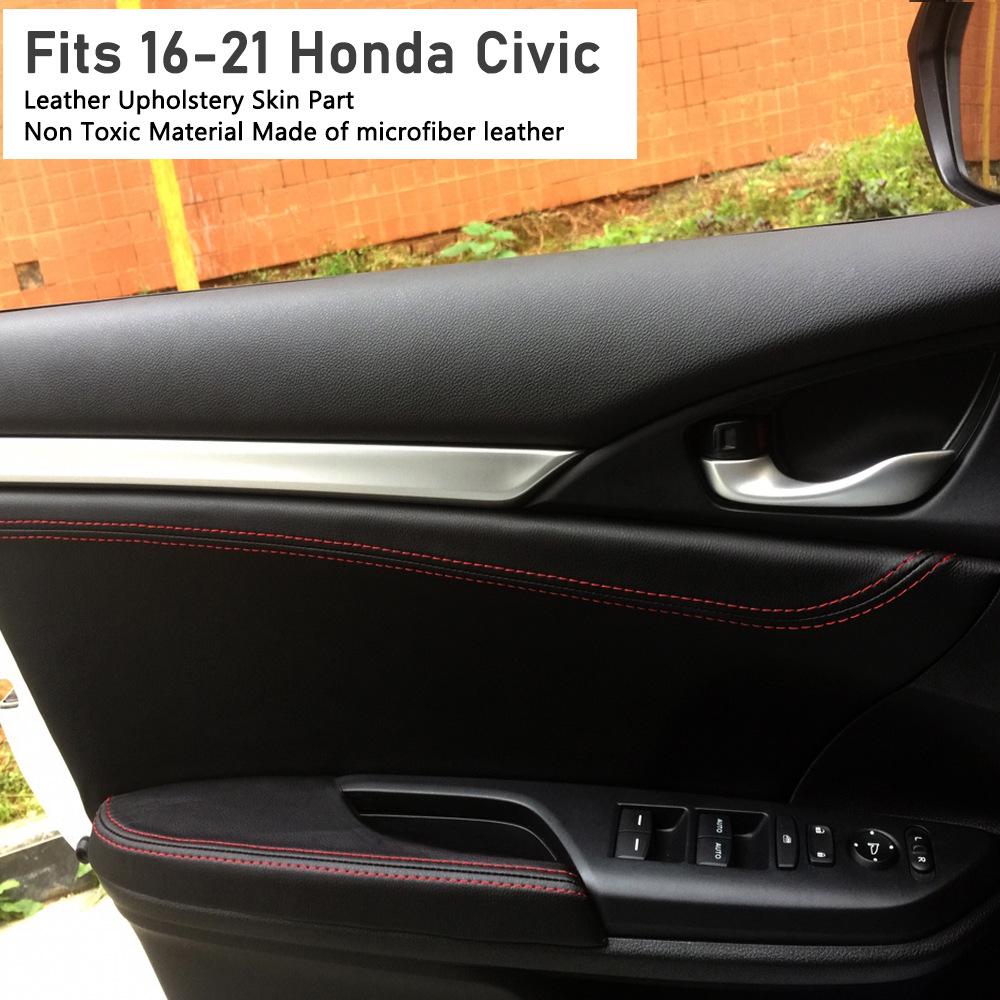 Pasuje na Honda Civic 2016-2021, Desátá generace Kožená loketní opěrka na dveřním panelu.