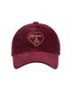 HUMAN N CAT Heart Corduroy Ball Cap_Burgundy
