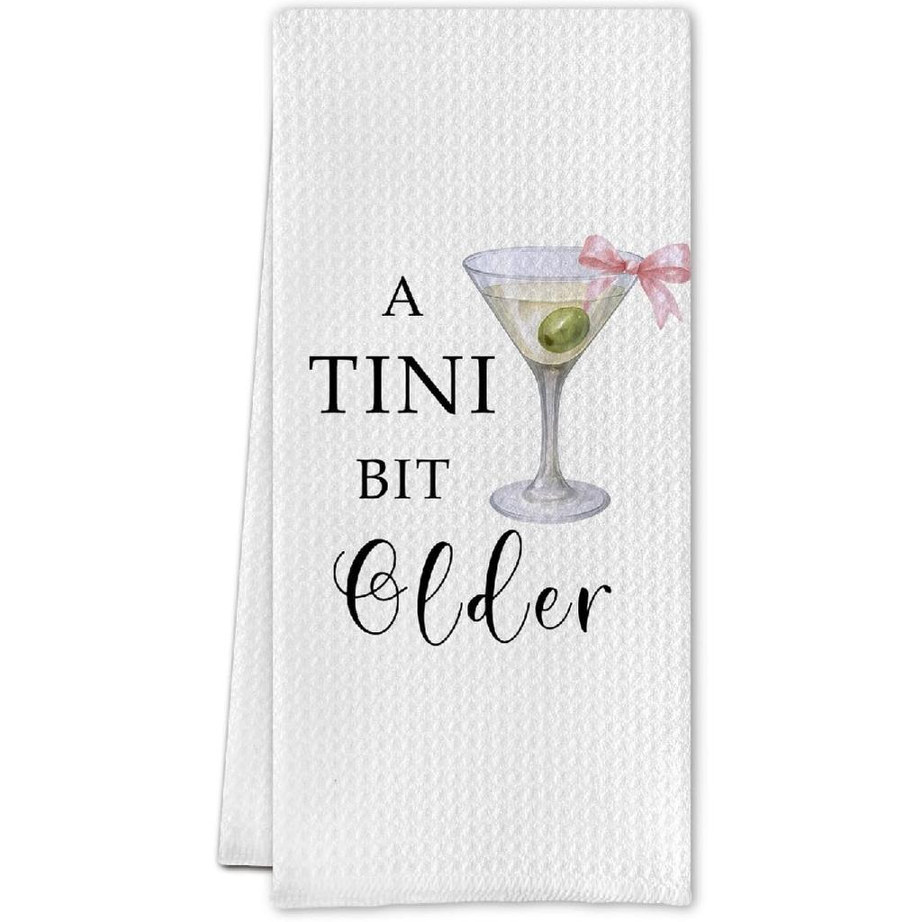 Martini Kitchen Towels,Funny Martini Dish Towels,Martini Gifts for Women,Martini Decor for Party Kitchen Bar Pub,16X24 Inches