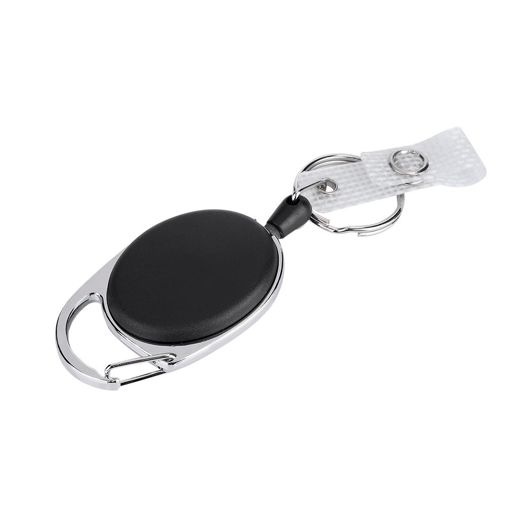 Ausziehbarer Ausweishalter mit Clips, Ausziehbarer Nylonseil-Ausweisclip, Ausziehbarer Schlüsselanhänger mit Karabinerclips, Kettenglied-Ausweisclip-Halter