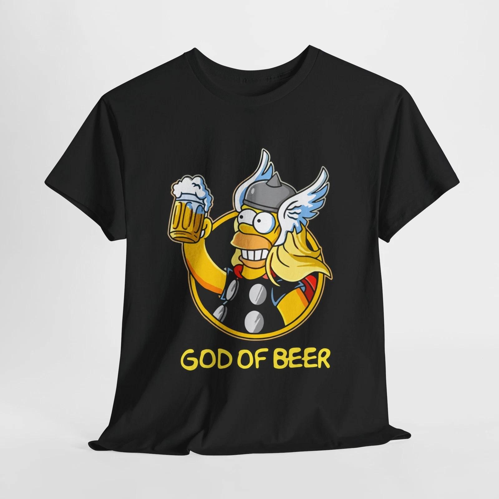 GOD OF BEER FUNNY HOMER GRAPHIC T SHIRT Unisex Heavy Cotton Tee 2XL