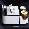 Auto-Innenraum-Aufbewahrungsbox Taschentuchhalter Becherhalter Handy-Schlitz Lederablage Autositz-Organizer Armlehne Zusätzliche Aufbewahrungsbox