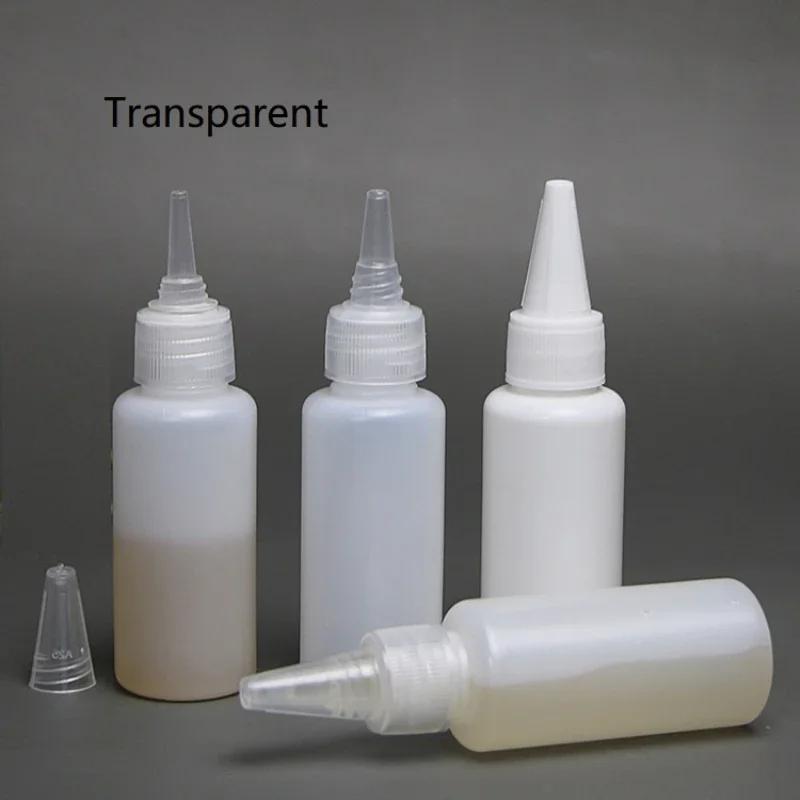10Pcs 30-100ml Empty Plastic Glue Bottles PE Material with Screw Lids Squeeze Liquid Drop Bottles For Ink Oil  Pigment Container