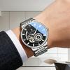 POEDAGAR Fashion Business Men Automatic Mechanical Watch Waterproof Luminous Hollow Tourbillon Male Clock Steel Strap Men's Watches