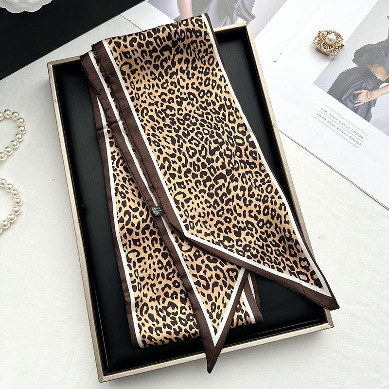 Double-sided Long Strip Small Silk Scarf Women's Professional Wear Spring and Summer New Decorative Small Scarf Tied Hair Band Streamer