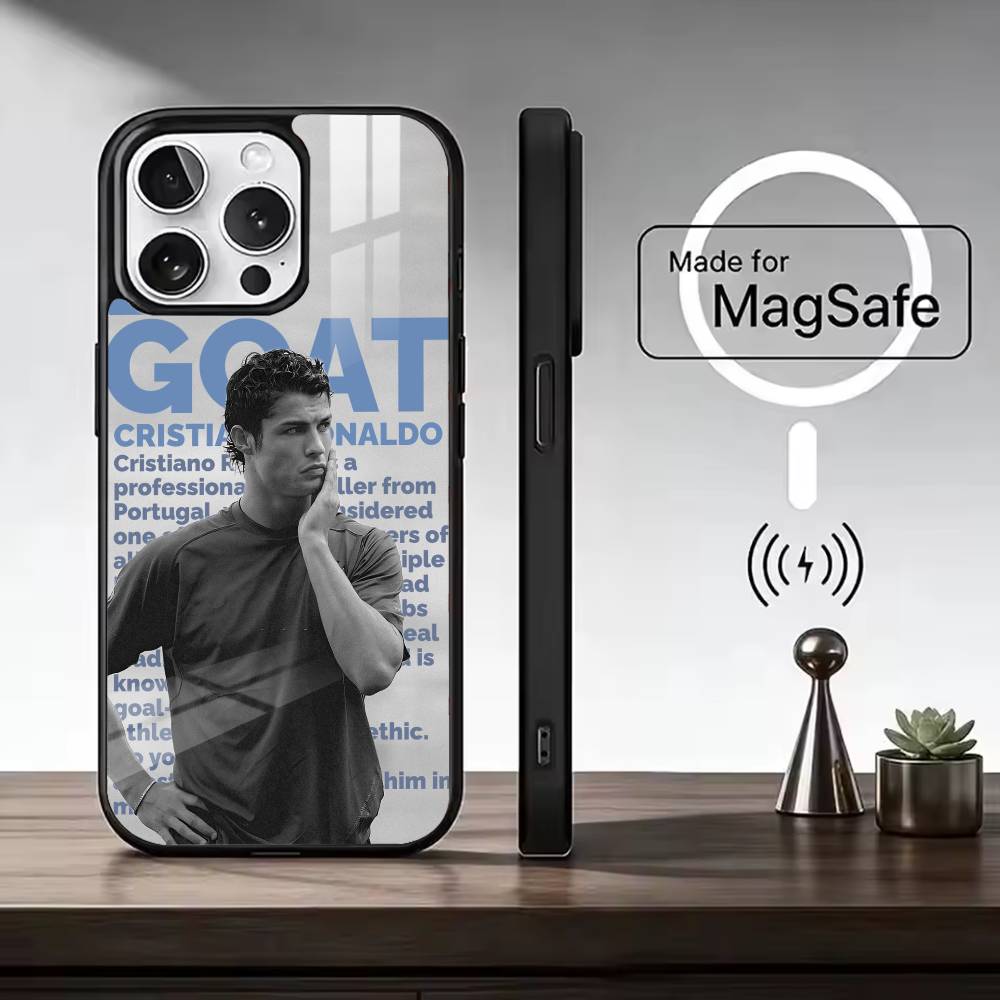F-Berühmte Fußballspieler C-CR7 Handyhülle Für iPhone17,16,15,14,13,12,11 Plus,Pro Max, Neues Magnetisches Kabelloses Laden