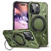iPhone 16 Pro Max Case, Armored with a Stand and a Plate for the Holder, Green