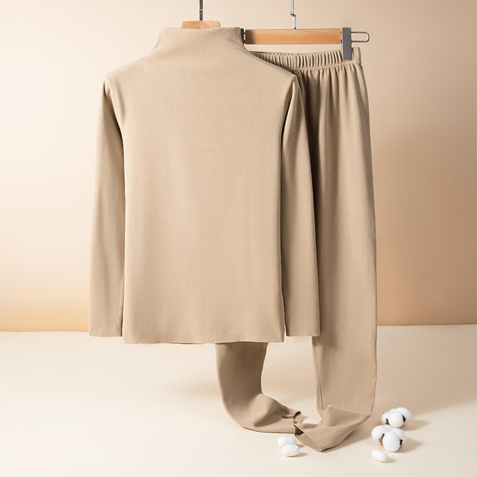 

Женский повседневный и удобный комплект с длинными рукавами, однотонный, с толстым вельветом для сна и теплыми брюками, большого размера XXL верблюд