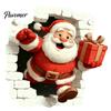 Xmas Home Decor Christmas Santa Wall Stickers, 3D Claus Reindeer Break-Through Self-Adhesive Indoor Outdoor Holiday Ornaments Decal, Removable Window