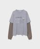 LOW CLASSIC Postcard Layered Tee_Melange Gray [Lc263Ts11Mg]