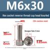 Yigu Yigu 304 Stainless Steel Reverse Thread Knurled Hex Socket Cup Head M6-M12 Screws