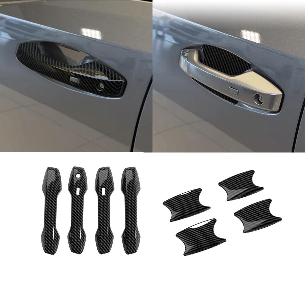 For Nissan Kicks 2025 2026 ABS Carbonfiber Exterior Side Door Handle Cover Door Bowl Cap Sticker Cover Trim External Accessories