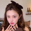 Retro Velvet Bow Headband  Temperament High Crown Hair Clip For Women