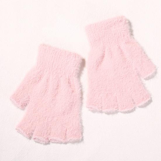 Fuzzy Convertible Mittens Fluffy Warm Fingerless Gloves with Flip Covers Winter Soft Half Finger Gloves for Women Texting Outdoor Driving