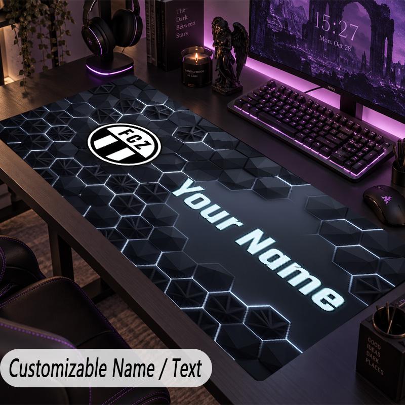 Custom Text Big Mousepad, Extended Desk Pad For Laptop Work GameFC Zürich