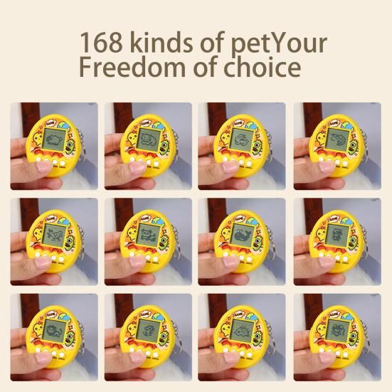 Elektronische Haustiermaschine Niedliche Muster Interaktiv Mini Virtuell Nostalgie Hand-Auge-Koordination ABS Füttern Haustiere Spiel Schlüsselanhänger Kindergeschenk