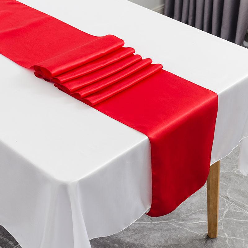 Runner da Tavolo Fasce Elegante Tinta Unita Raso Copritavolo per Casa Matrimonio Banchetto Festa Festival Catering Decorazione Tavolo MYY