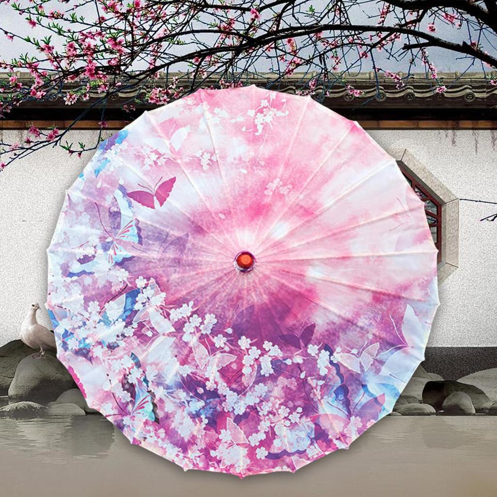 Chinese Oiled Paper Umbrella Oil Paper Umbrella Ancient Dance Umbrella for Performance Party Events Music Festivals Cosplay