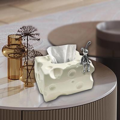 Tissue Box Ceramic Napkin Case Paper Storage Dispenser Decorative for Vanity Car Dresser