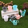 1:12 Dollhouse Miniature Watering Can Bucket Sprinkler Shovel Model Gardening Tools Decor Toy Doll House Accessories