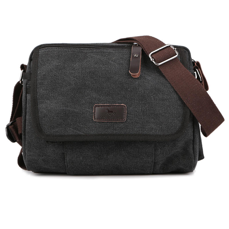 

Multi-functial Casual Messenger Bags Men Canvas Leisure Men Shoulder Bags Vintage Small Crossbody Satchel Bag For Male чёрный