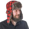 Trapper Russian Plaid Pilot Caps Fur Ear Muff Hats Men Hats Korean Beanies Hats Earflap Caps