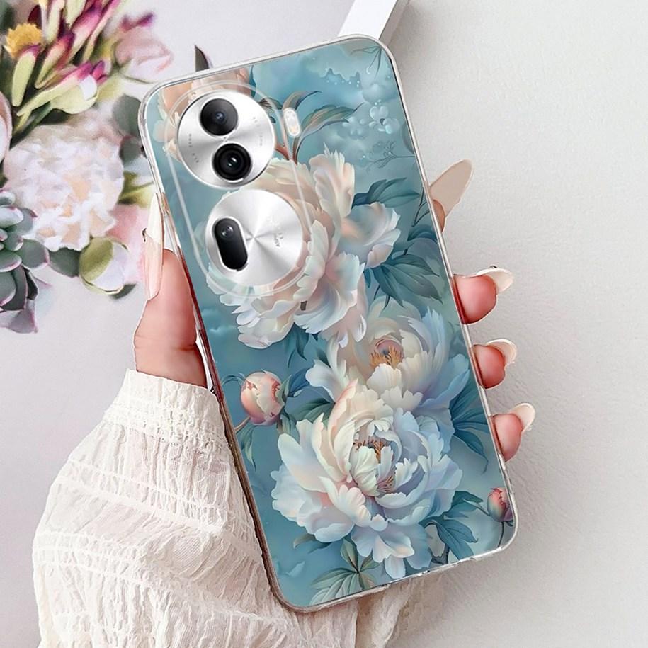 For OPPO Reno 11 Pro 5G Case CPH2607 New Fashion Flower Butterfly Silicone Clear Soft Phone Case On OPPO Reno11 5G CPH2599 Funda