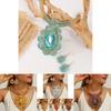 Spring 2025 Boho Jewelry Set With Electroplated Crystal Pendant And Artistic Earcuffs For Women