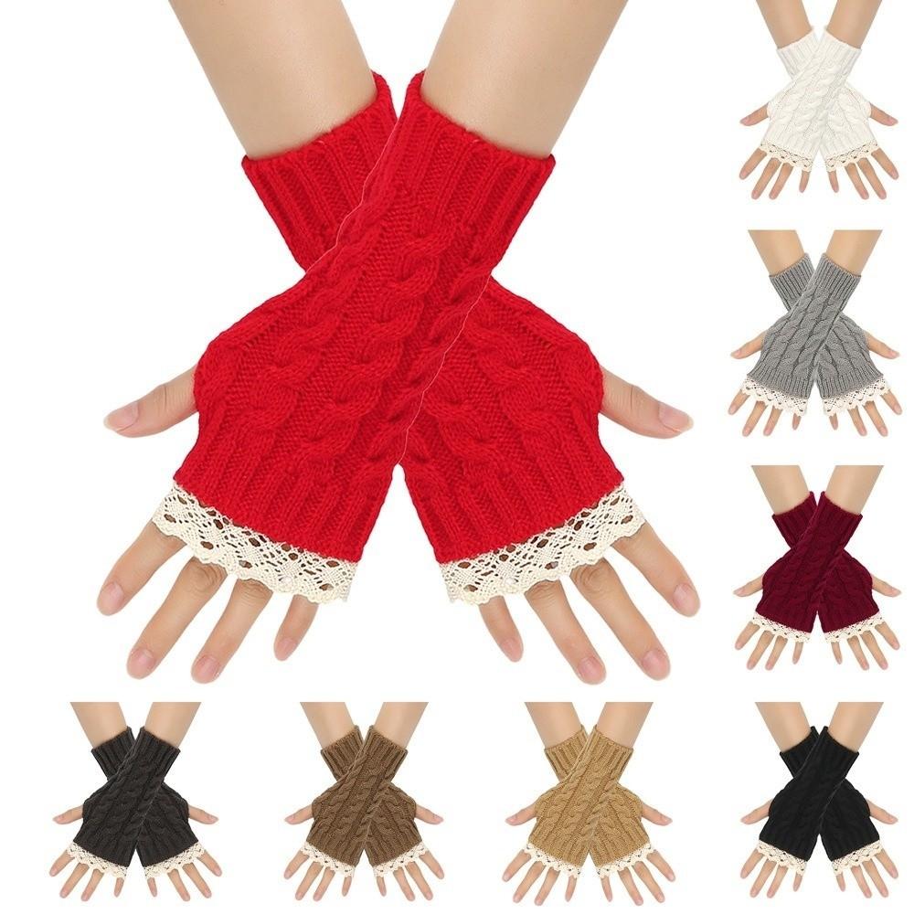 Thicken Half Finger Gloves Long Women Knitted Gloves Cozy Fingerless Mittens Winter Season