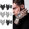 Pendientes de Tachuela para Hombre con Cabeza de Lobo - Estilo Europeo y Americano, Diseño Único de Animal, Aguja Fina.