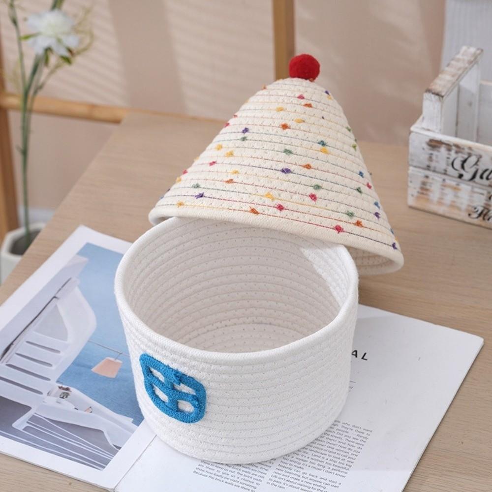 House Shape Desk Organizer Handwoven Snack Toys Organizer Cute Storage Basket  Bedroom Decor