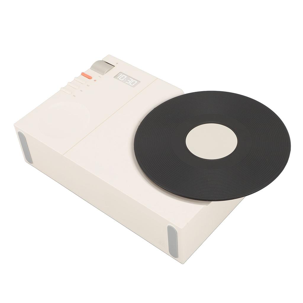 Vintage BT Speaker Tabletop Retro Clock Speaker Rotating Retro Record Player Shape Speaker for Home