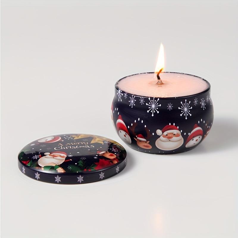 2pcs Festive Christmas Candle Jars, Mixed Colors, 2.2oz Metal Tin Boxes, for Candle Making, Decorations, Party Supplies, and Gift Jars