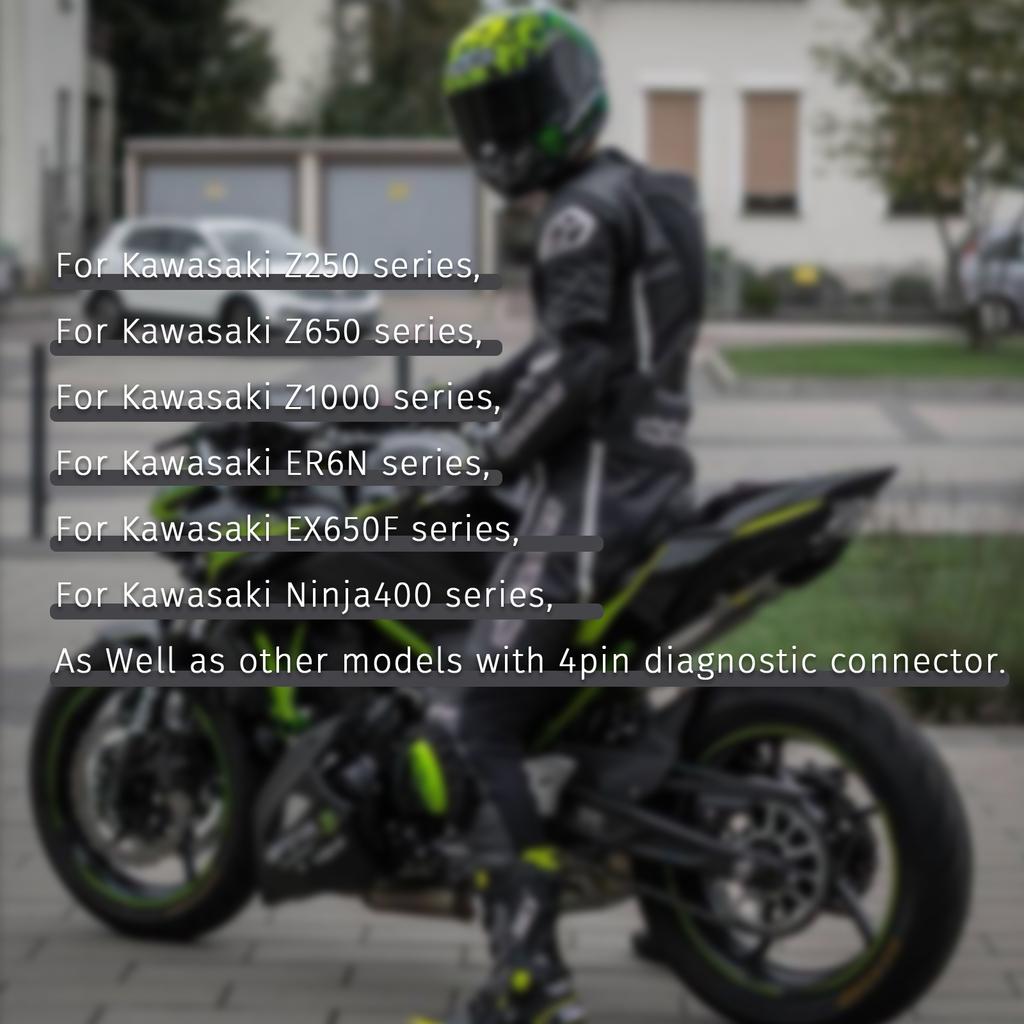 OBD2 for Kawasaki 4pin Cable To 16Pin OBD2 Motorcycle Diagnostic Adapter Connector Cable for Z250 Z650 Z900 ER6N EX650F Ninja400