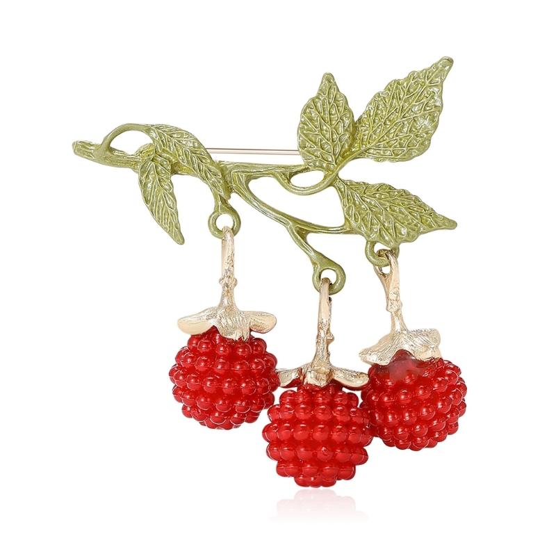 

Elegant Vintage Enamel Blackberries Brooch Fruit Design Fashion Jewelry Accessory Clothing Accessories For Women Men червоний