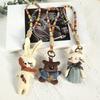 Puppy Handmade Animal Pendant Kitty Korean Style Keychain Creative Cat Dog Keyring  Bag Hanging