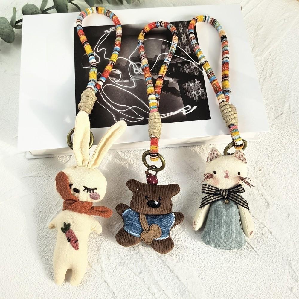 Puppy Handmade Animal Pendant Kitty Korean Style Keychain Creative Cat Dog Keyring  Bag Hanging