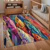 Whimsical Doodle Fish & Waves Rug for Entryway - Colorful Folk Art Non-Slip Rug for Living Room Foyers & Hallways Home Decorat