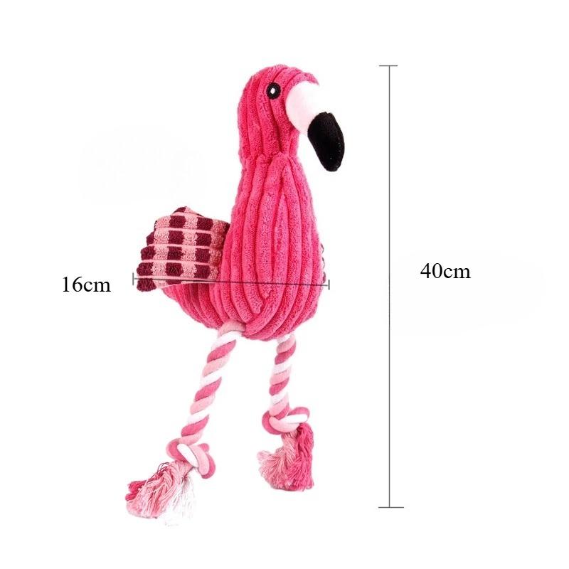 

Cute Flamingo Plush Dog Toys Funny Interactive Squeaky Chew Ropes Toys For Small Large Pets Teeth Cleaning Supplies