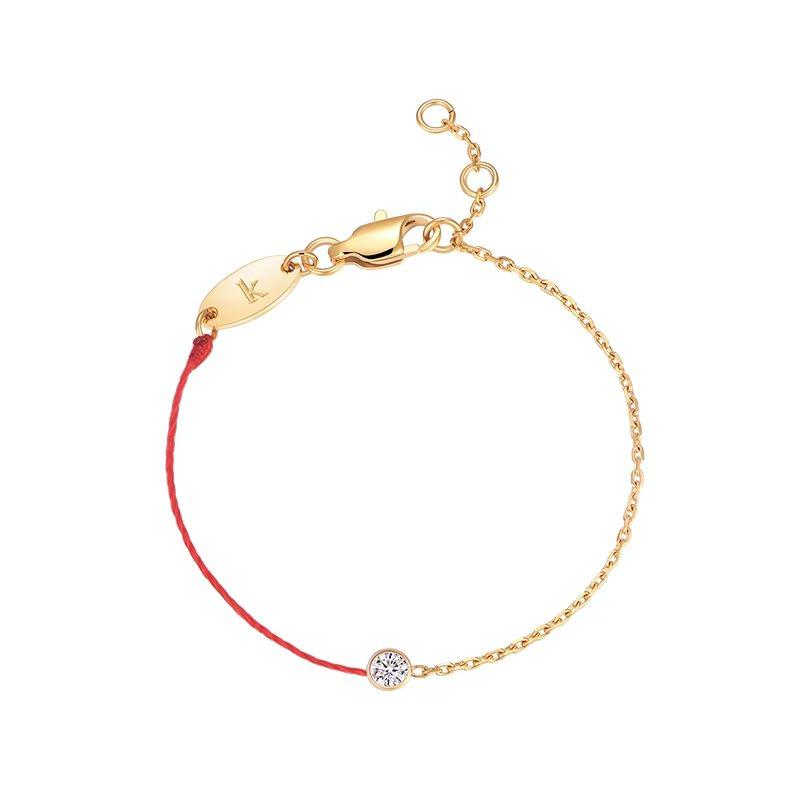 Zodiac Year Red Rope Bracelet: Stylish, Durable, Anti-fading, with Single Diamond Accent