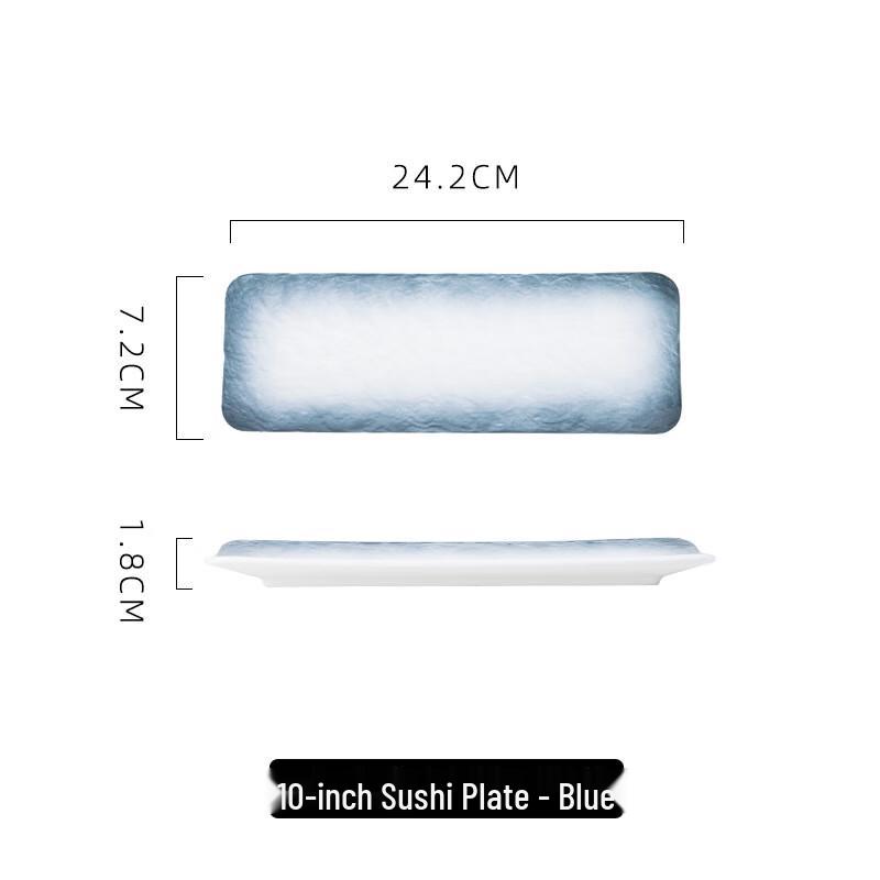 Minimalist Stone Pattern Ceramic Rectangular Sushi Plate